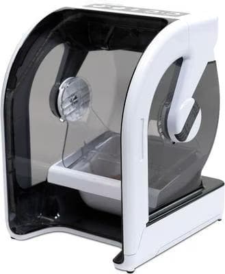 Closer Pets MiBowl white and black microchip dog and cat feeder with sealed bowl