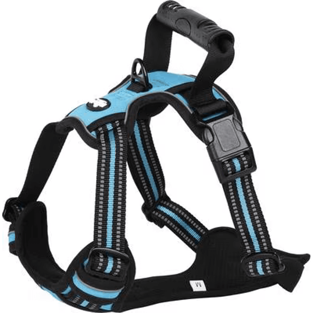 EliteField blue padded reflective no-pull dog harness with a top handle