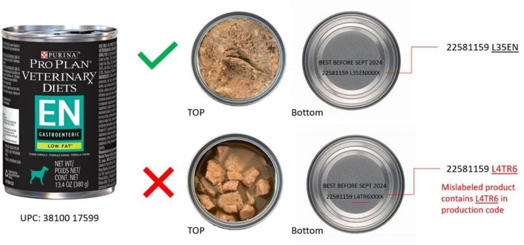 Recalled: Purina Pro Plan Veterinary Diets EN Gastroenteric Low Fat